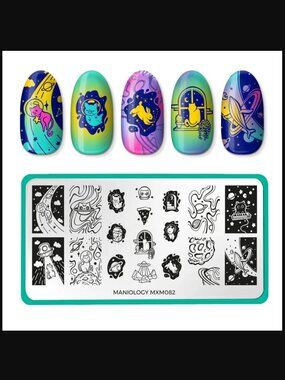 Maniology Planetary Xplorer: Meow-terverse MXM082 Nail Stamping Plate